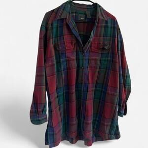 Vintage 90s LizWear Oversized Plaid Flannel Top